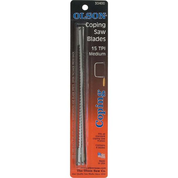 Olson 6-1/2 In. 15 TPI Coping Saw Blade (4-Pack) CP30400