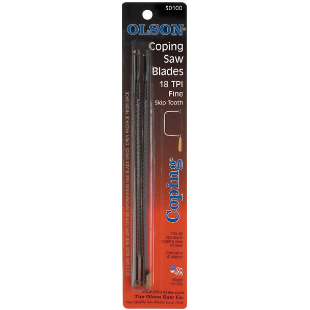 Olson 6-1/2 In. 16 TPI Skip Tooth Coping Saw Blade (4-Pack) CP30100BL