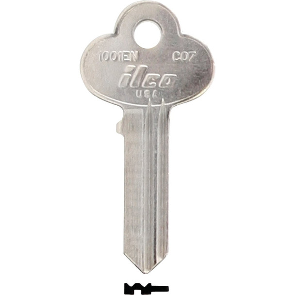 ILCO Corbin Nickel Plated House Key, CO7 / 1001EN (10-Pack) IAL3803005B