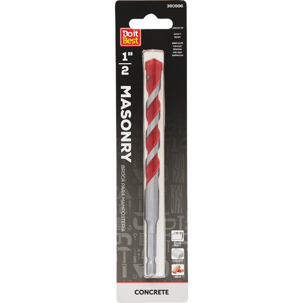 Do it Best 1/2 In. x 6 In. Impact Ready Carbide Masonry Drill Bit QJDIB-MB-010