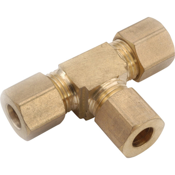Anderson Metals 3/8 In. x 1/4 In. Compression Brass Tee 750084-060604