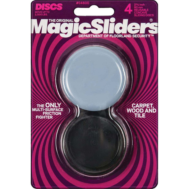 Magic Sliders 2-3/8 In. Concave Round Furniture Glide,(4-Pack) 04600