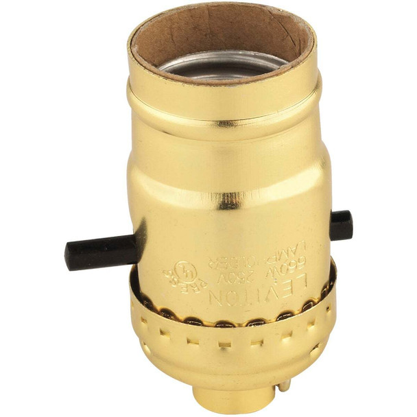Do it Push-Button Medium Base Brass Lamp Socket C20-06098-0PG