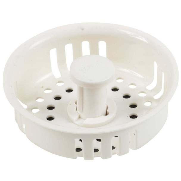 Do it 3-1/2 In. White Basket Strainer Stopper 427023