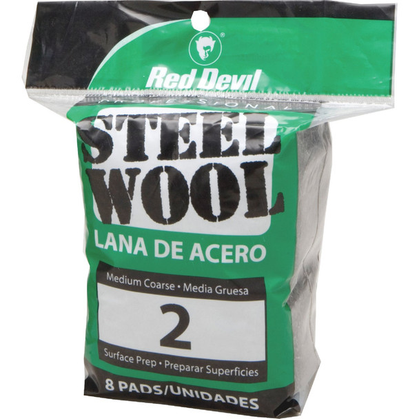 Red Devil #2 Steel Wool (8-Pack) 0325