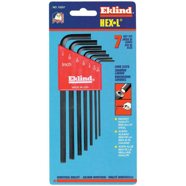 Eklind Long Arm Hex Key Set, 7-Piece 10207