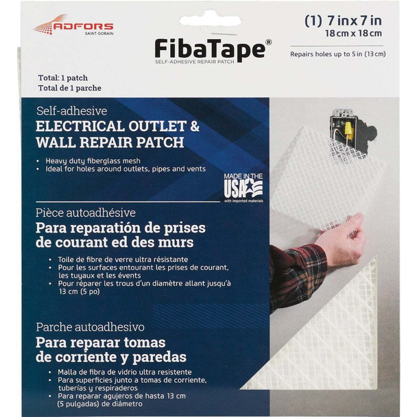 FibaTape 7 In. x 7 In. Electrical Outlet Self-Adhesive Drywall Patch FDW6503-U