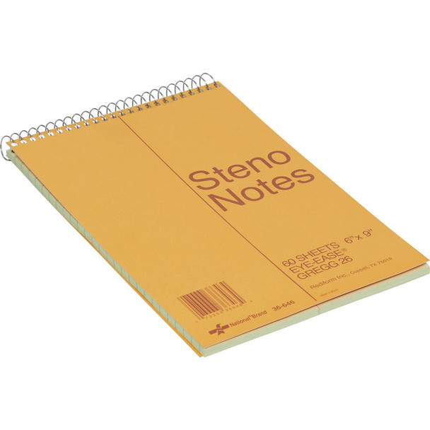 National Brand 6 In. W. x 9 In. H. 60-Sheet Top-Spiral Steno Pad 813532