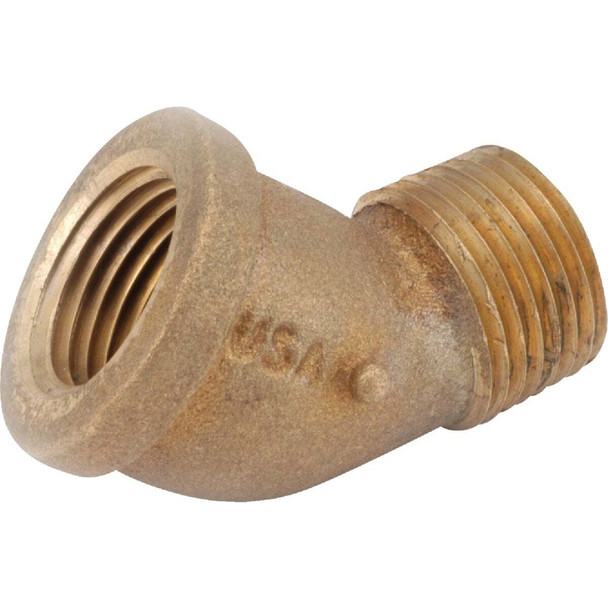 Anderson Metals 3/8 In. 45 Deg. Street Red Brass Elbow (1/8 Bend) 738124-06