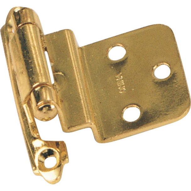 Laurey Polished Brass 3/8 In. Self-Closing Inset Hinge, (2-Pack) 28637