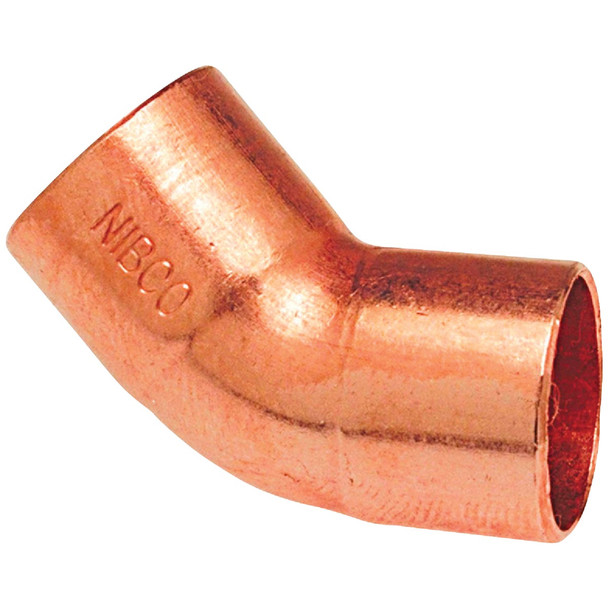 NIBCO 3/8 In. CxC 45 Deg. CxC Copper Elbow (1/8 Bend) W01330D