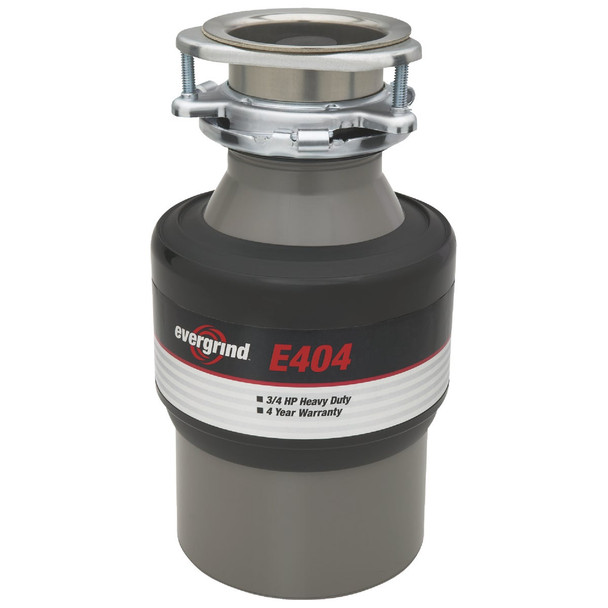 Evergrind 3/4 HP Garbage Disposer, 4 Year Warranty E404
