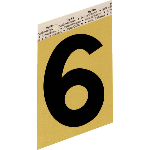 Hy-Ko Aluminum 3-1/2 In. Non-Reflective Adhesive Number Six GG-25/6 Pack of 10