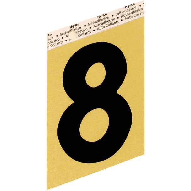 Hy-Ko Aluminum 3-1/2 In. Non-Reflective Adhesive Number Eight GG-25/8 Pack of 10