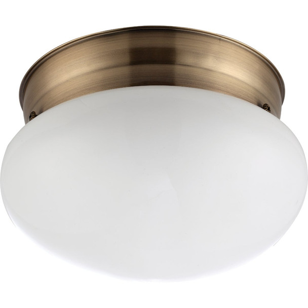 Canarm 7-1/2 In. Antique Brass Incandescent Flush Mount Ceiling Light Fixture