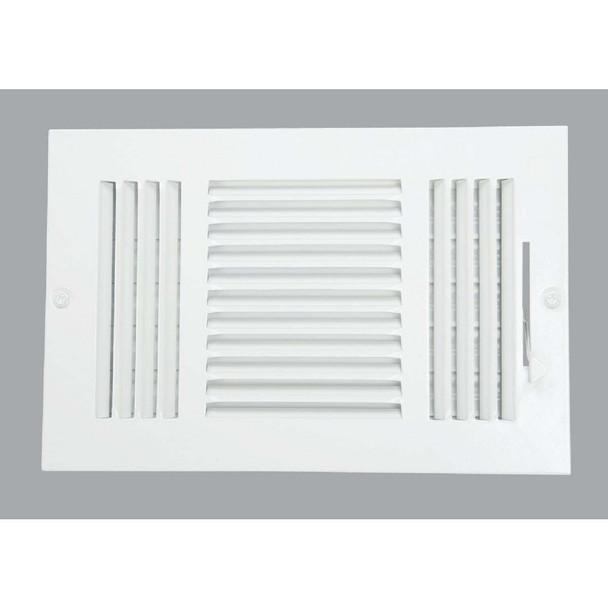 Home Impressions 6 In. x 10 In. White Steel Wall Register 3SW1006WH-B