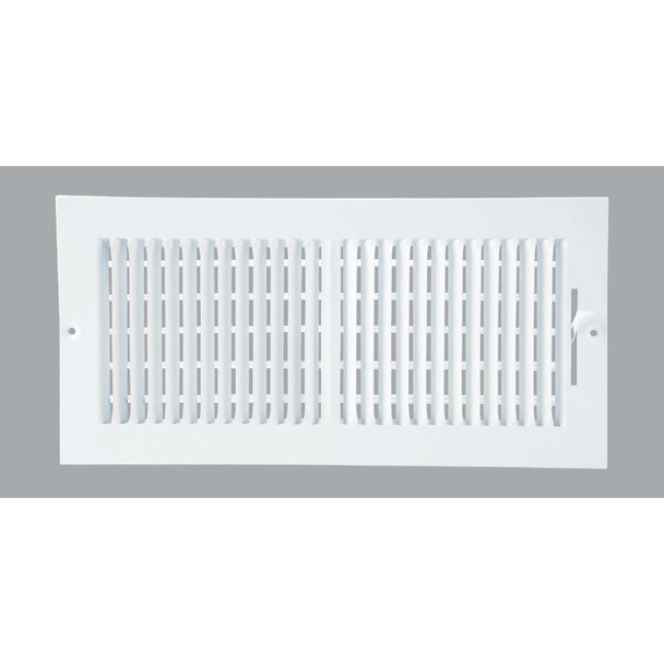 Home Impressions 6 In. x 14 In. White Steel Wall Register 2SW1406WH-B