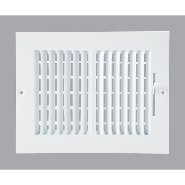 Home Impressions 6 In. x 8 In. White Steel Wall Register 2SW0806WH-B