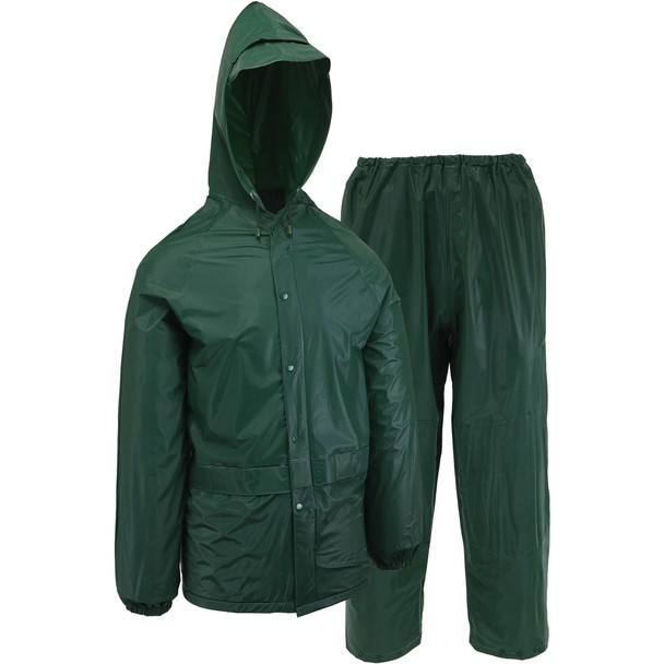 West Chester Protective Gear Medium 2-Piece Green PVC Rain Suit 44100/M