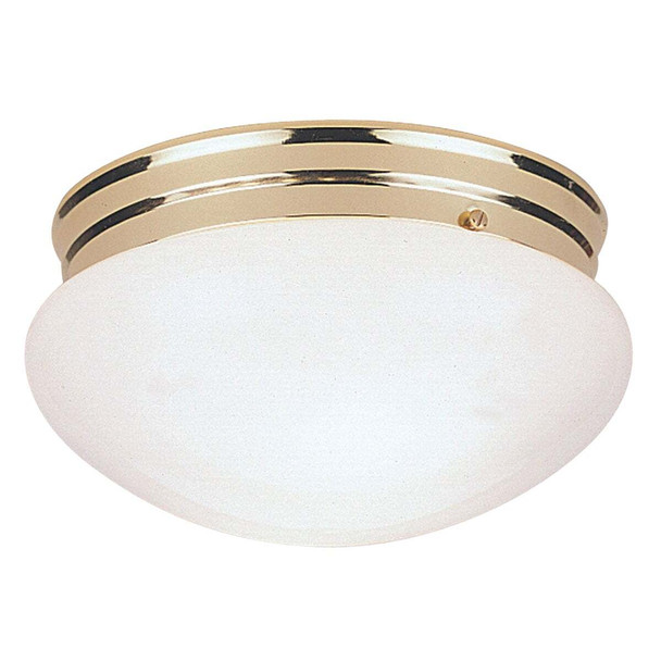 Canarm 7-1/2 In. Polished Brass Incandescent Flush Mount Ceiling Light Fixture
