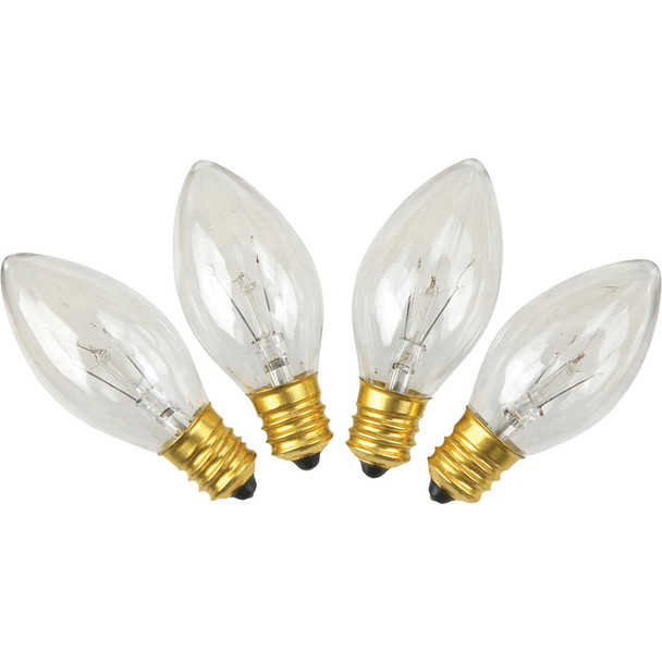 Home Impressions C7 Clear Transparent 125V Replacement Light Bulb (4-Pack)
