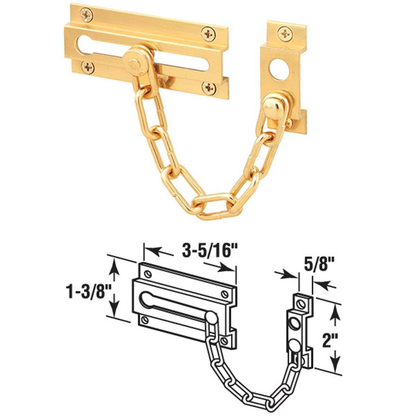 Defender Security Brass Chain Door Guard U 9907