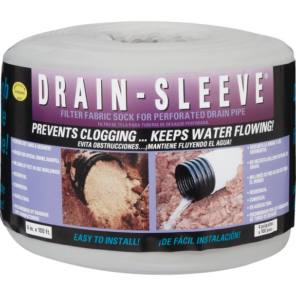 Advanced Drainage Systems 4 In. W. x 100 Ft. L. Fabric Drain Guard Sock 0420HA