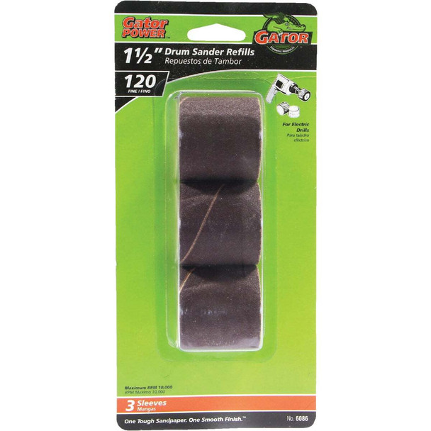 Gator Blade 1-1/2 In. x 1-1/2 In. 120 Grit Drum Sander Refills (3-Pack) 6086