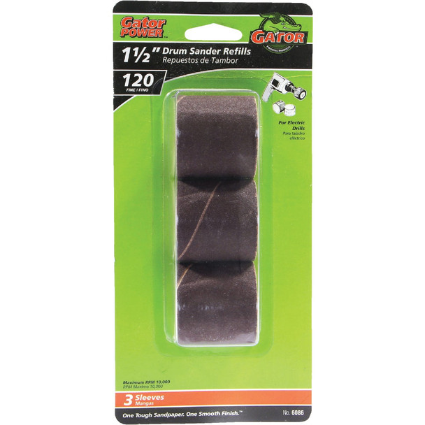 Gator Blade 1-1/2 In. x 1-1/2 In. 120 Grit Drum Sander Refills (3-Pack) 6086