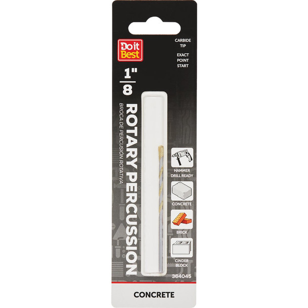 Do it Best 1/8 In. x 3 In. Rotary Percussion Masonry Drill Bit QJDIB-MB019A