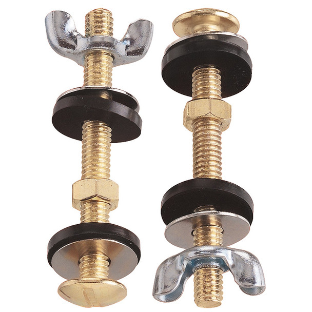 Do it Best 5/16 In. x 3 In. Brass Plated Tank Bolts (2 Pack) DIB835-18