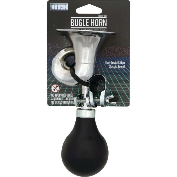 Krash Chrome-Plated Steel Bugle Bicycle Horn 7168578