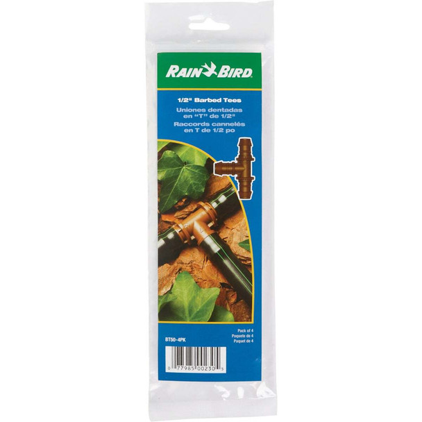 Rain Bird 1/2 In. Barb x 1/2 In. Barb Tee (4-Pack) BT50/4PKS