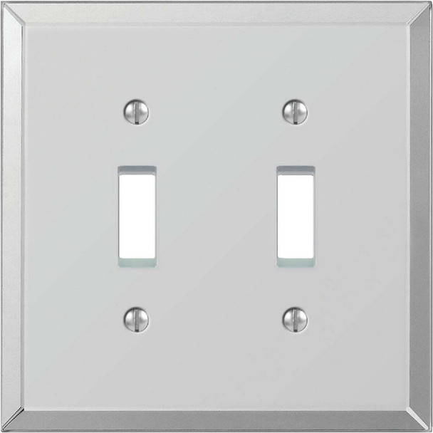 Amerelle 2-Gang Acrylic Beveled Mirror Toggle Switch Wall Plate 66TT
