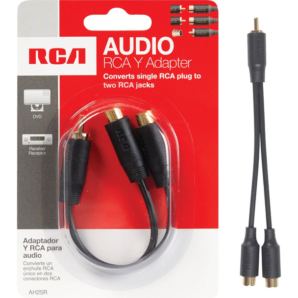 RCA 3 In. Single Male to Double Female Y-Adapter AH25R