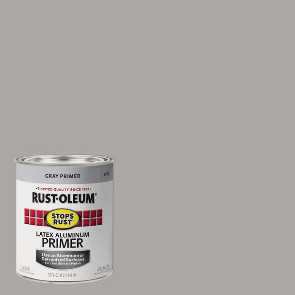 Rust-Oleum Stops Rust Latex Aluminum Primer, Gray, 1 Qt. 8781502