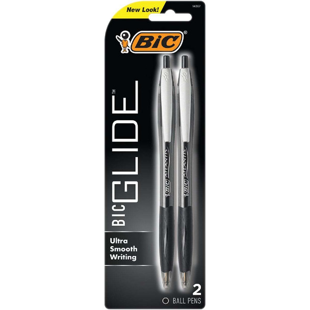 Bic Atlantis Medium Point Black Ball Point Pen (2-Pack) VCGP21BLK