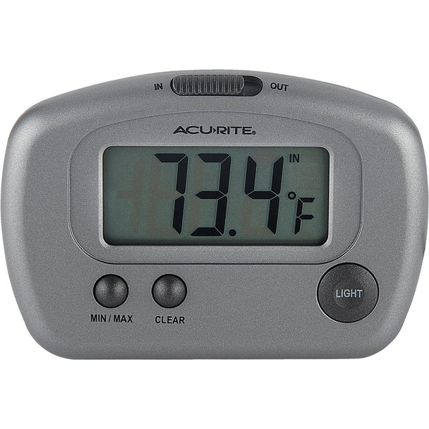 Acurite 2-3/4" W x 3-1/8" H Plastic Digital Indoor & Outdoor Thermometer 00888A4