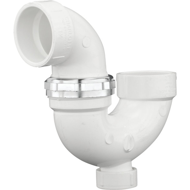 Charlotte Pipe 1-1/2 In. White PVC P-Trap with Union PVC 00709X 0600HA