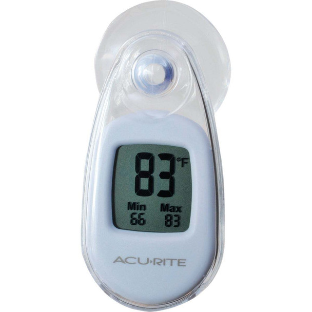 Acurite Digital -4 Deg to 158 Deg F White Window Thermometer 00315A3