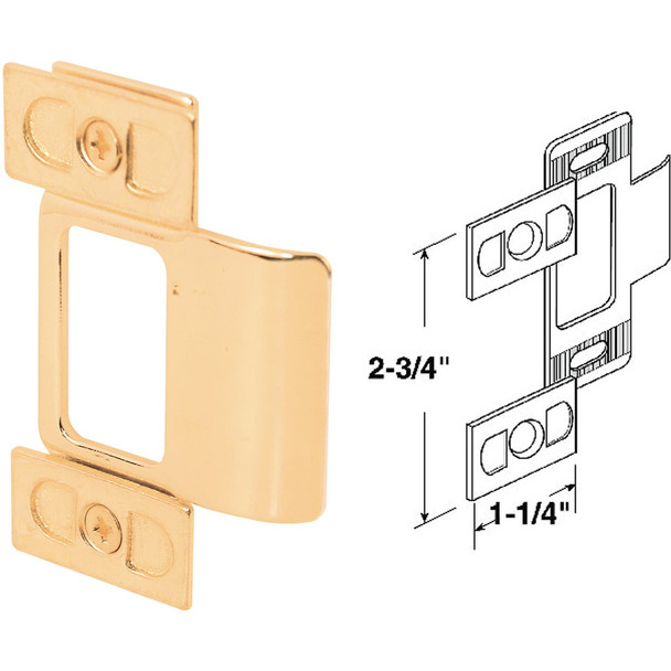 Defender Security Small Brass Adjust-A-Strike Plate U 9486