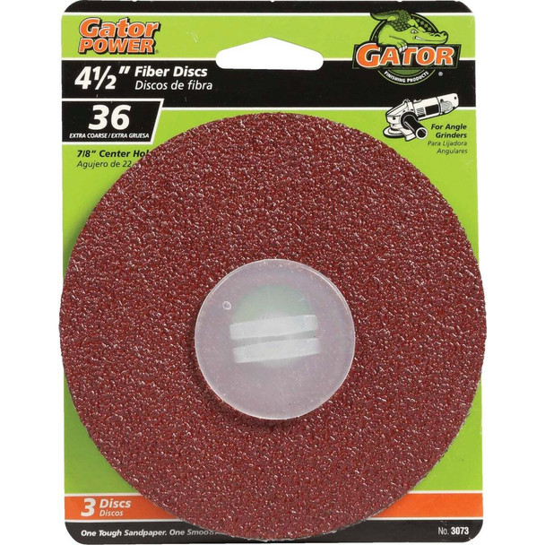Gator Blade 4-1/2 In. 36 Grit Fiber Disc (3-Pack) 3073
