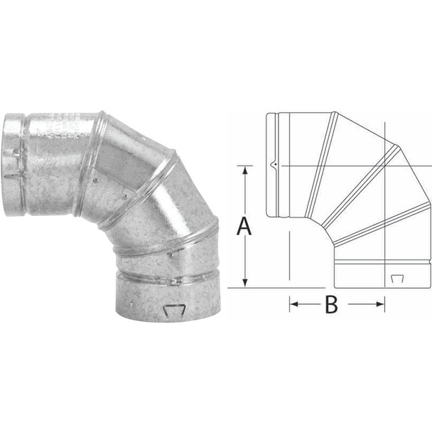 SELKIRK RV 6 In. 90 Degree Adjustable Elbow 106230