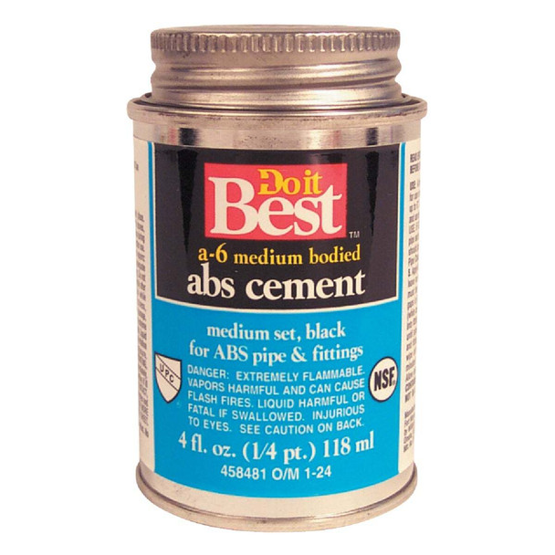 Do it Best 4 Oz. Medium Bodied Black ABS Cement 18502-24