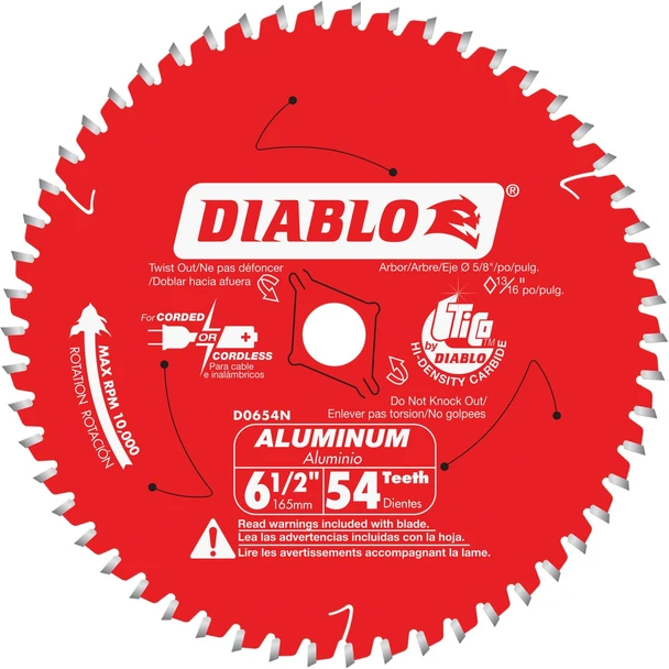 Diablo 6-1/2 In. 54-Tooth Aluminum Circular Saw Blade D0654N
