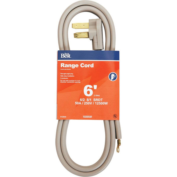 Master Electrician 6 Ft. 6/2 + 8/1 Ga. 3-Conductor Range Cord 09016ME