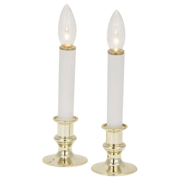J Hofert 8.5 In. H. x 2.5 In. Dia. Gold Battery Operated Candle (2-Piece) 2202/2