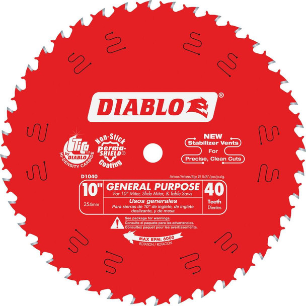 Diablo 10 In. 40-Tooth General Purpose Circular Saw Blade D1040X