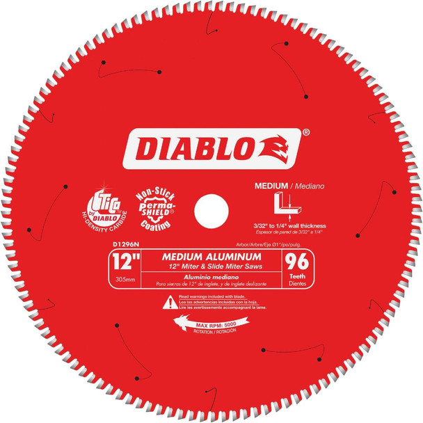 Diablo 12 In. 96-Tooth Aluminum Circular Saw Blade D1296N