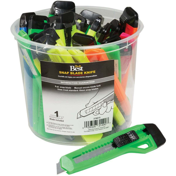 Do it 18 mm 8-Point Snap-Off Knife Display K7-25-DIB Pack of 25